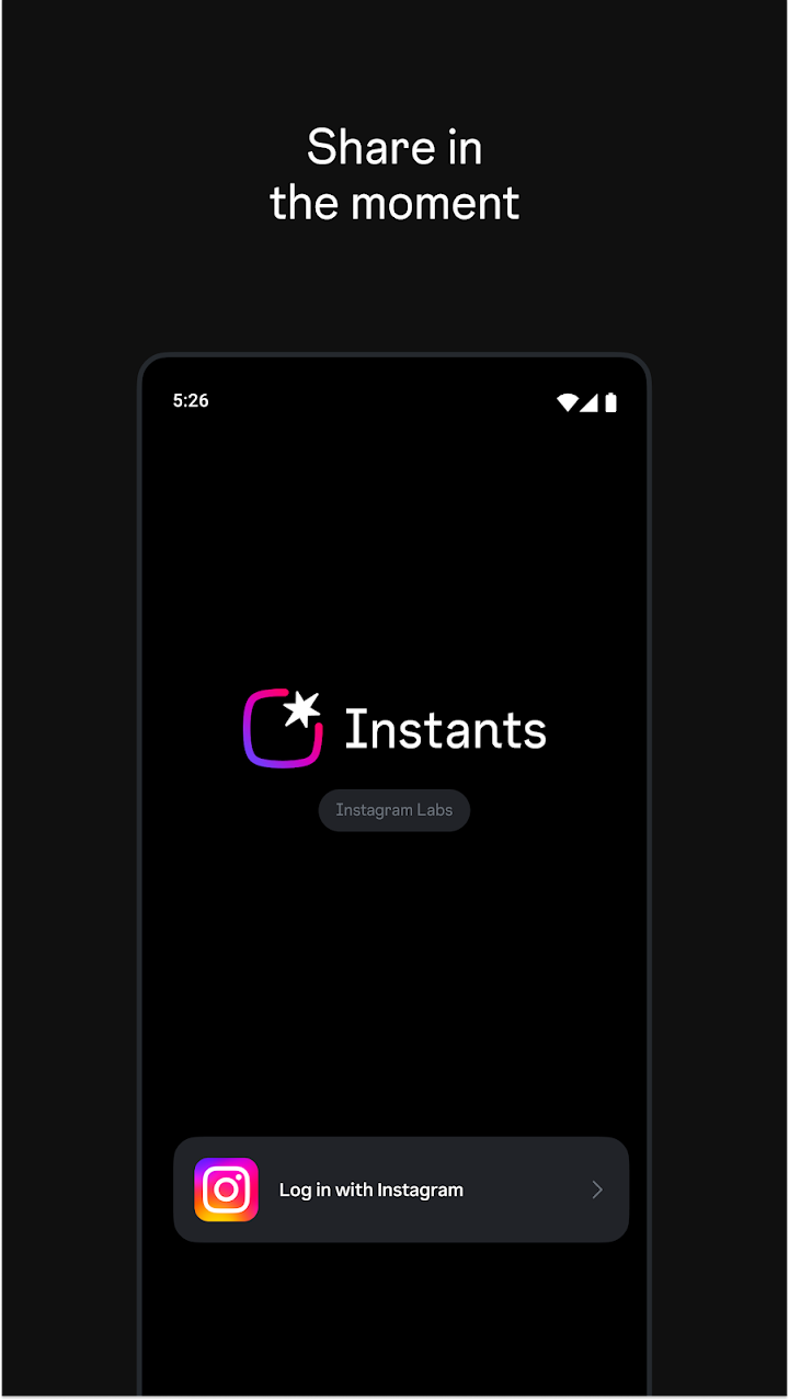 Instants, an Instagram app screenshot