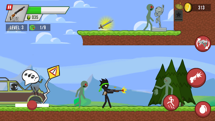 Stick vs Zombies: Platformer screenshot