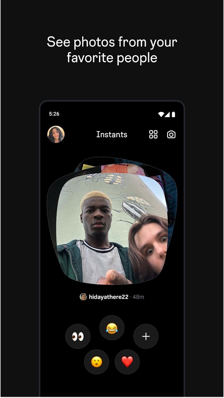 Instants, an Instagram app screenshot
