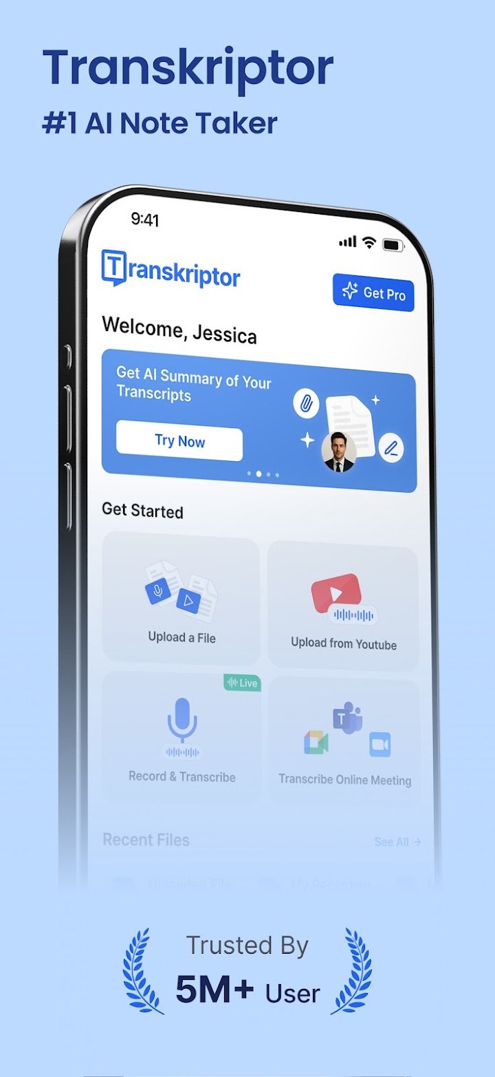 Transkriptor - Speech to Text screenshot